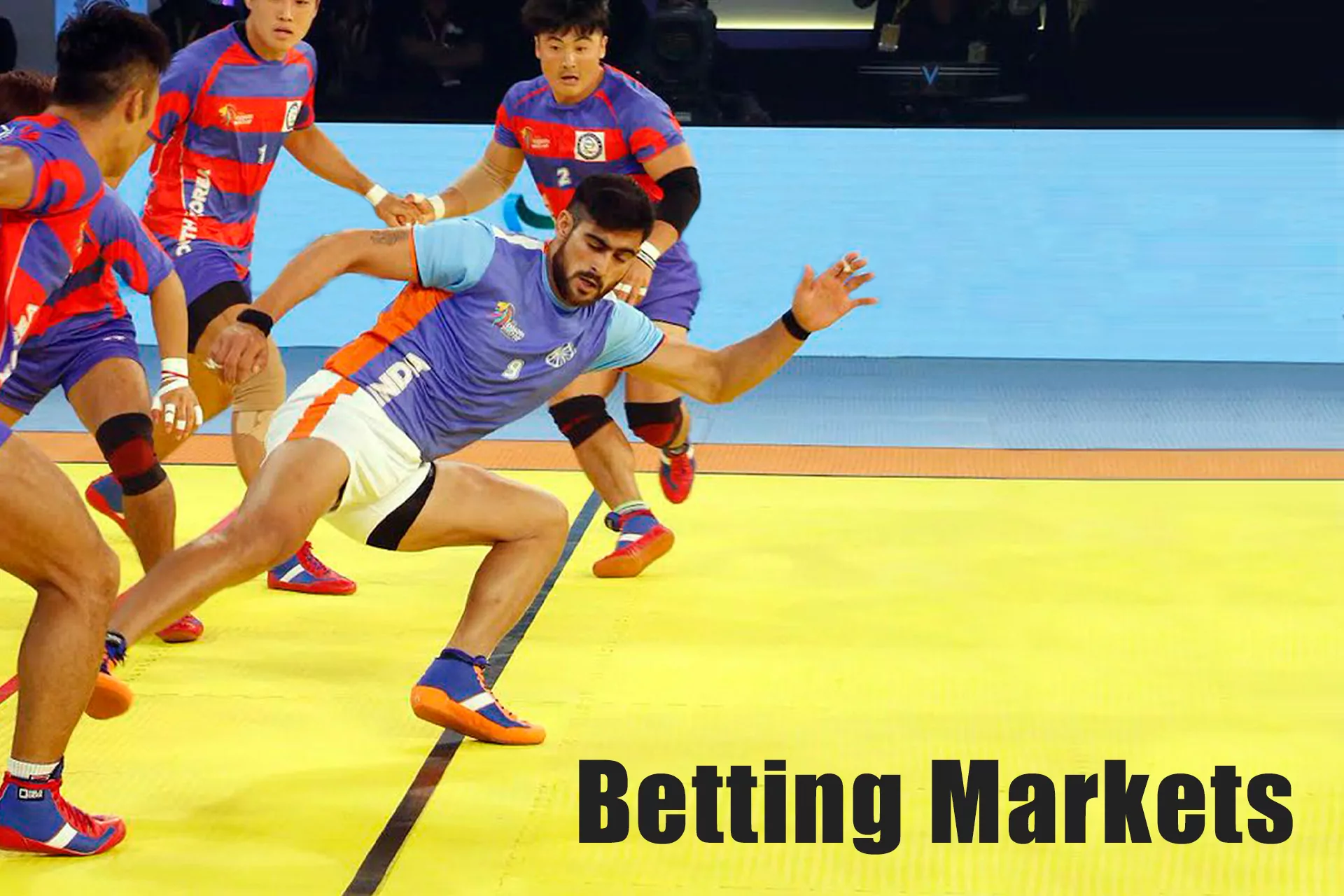 Bet on popular Kabaddi types of outcomes: match winner, total, handicap.