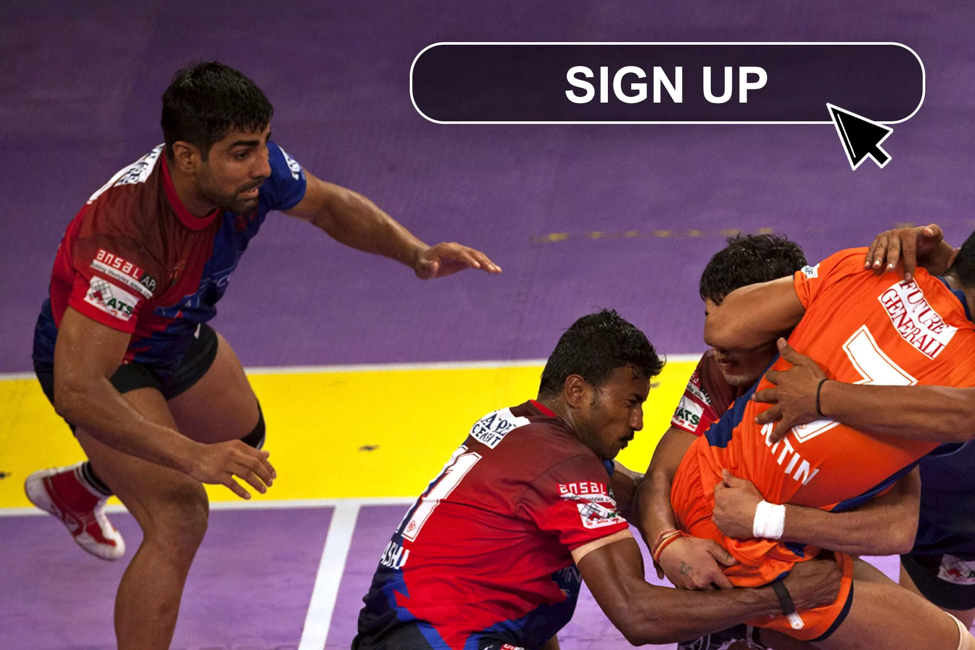 Create an account to start betting on kabaddi online.